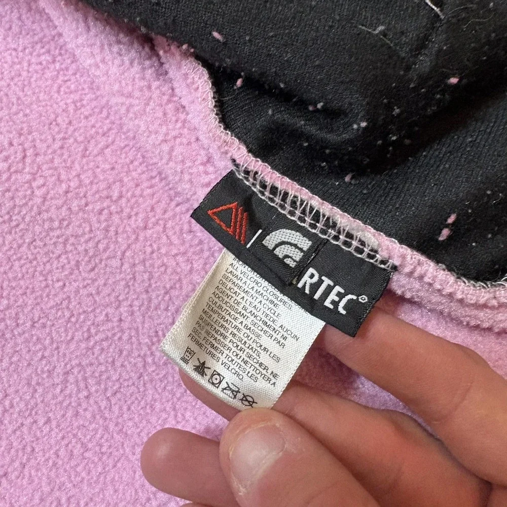 The North Face Denali Jacket Youth XL Pink‎ Gray Polartec Fleece Full Zip